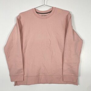 American Giant Sweatshirt Womens Large Pink Fleece Crewneck Made USA Heavyweight